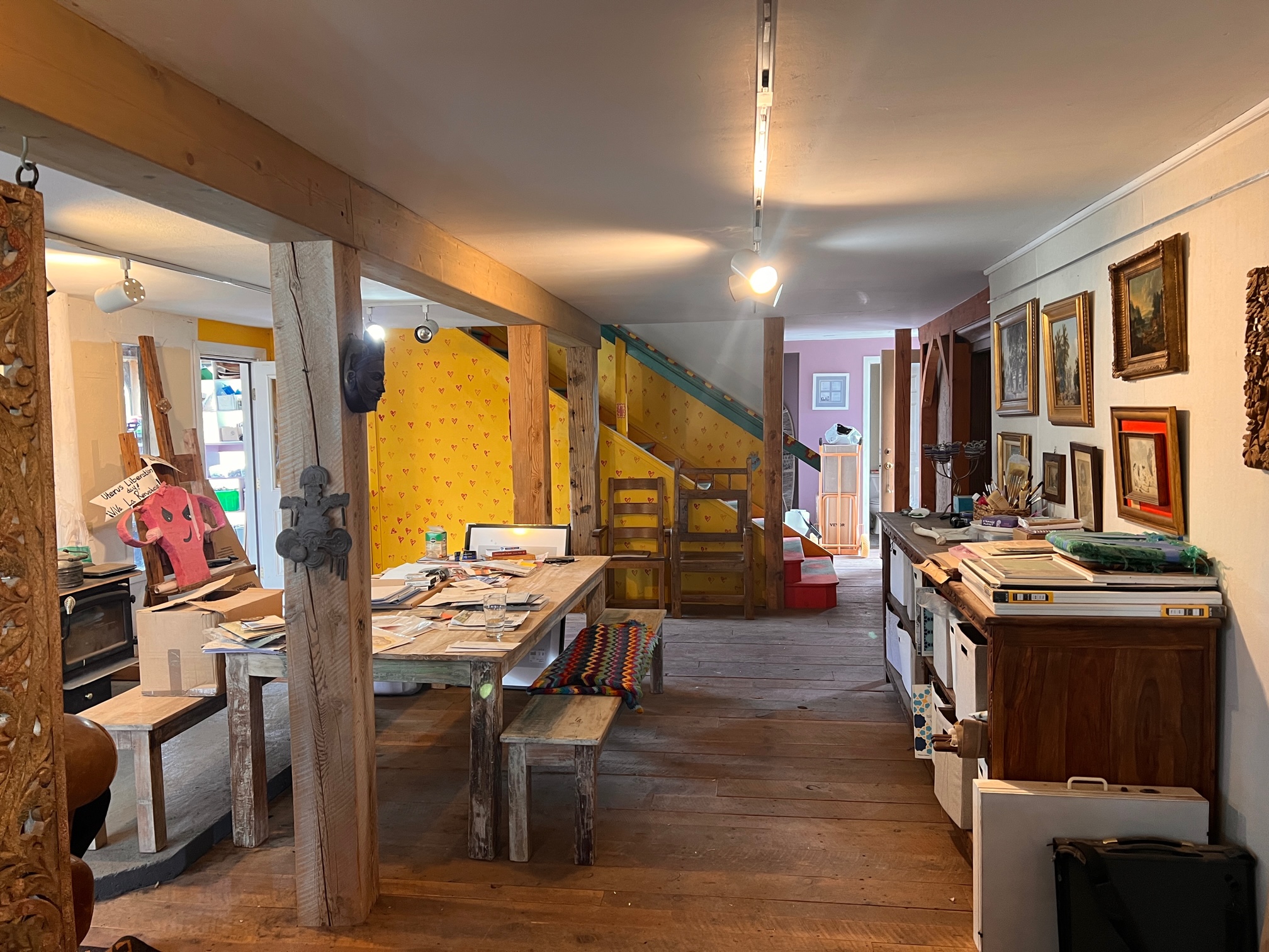 Interior View of 90 State Highway 196, Costilla, NM where artists Cristina Hernández Feldewert and Cordy Lujan Will Be